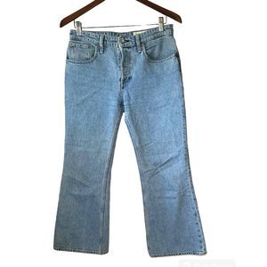 Rag & Bone Rosa Mid Rise Cropped Flare Button Fly Lightwash Denim Jeans